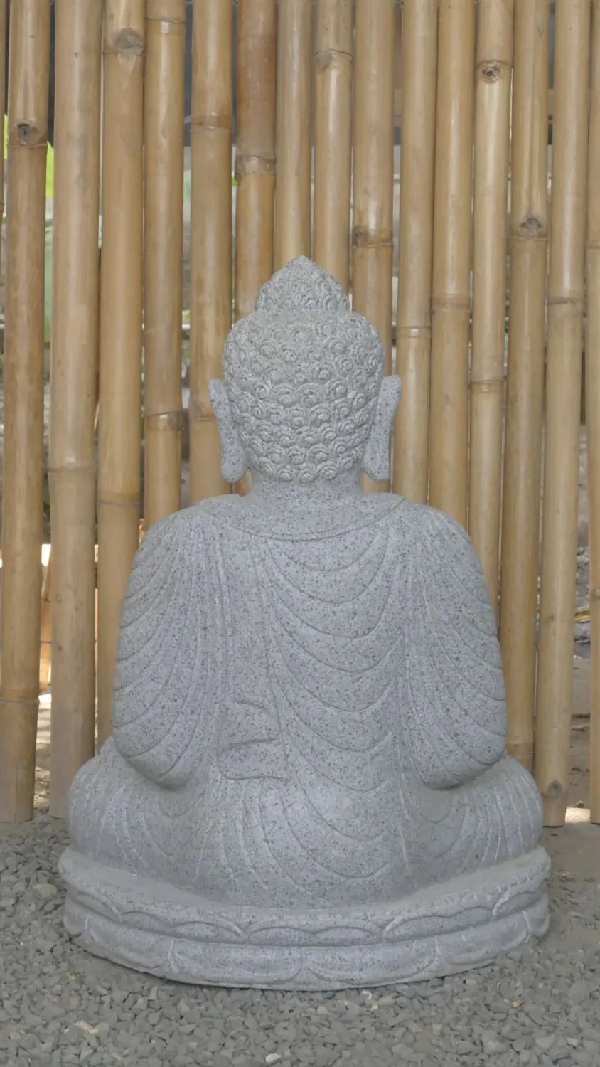  Product image 4 of the product “Seated Buddha made of Riverstone in Dhyana position - gesture of meditation, 63cm height, natural ”